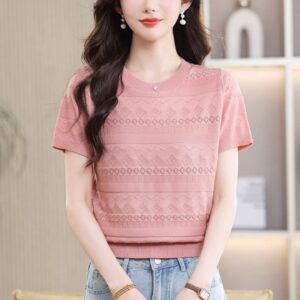 Pink Textured T-Shirt